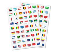 Gommettes Drapeaux 108 stickers pays autocollants MULTICOLORE