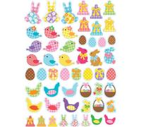 MÉGACRÉA Gommettes Pâques de 1 à 3,5 cm 106 pièces