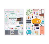 Gommettes Pièces De La Maison 2 Planches Différentes 89 Pièces