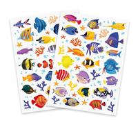 Gommettes poissons réalistes - 133 pièces - de 0,4 à 4,2 cm Multicouleur