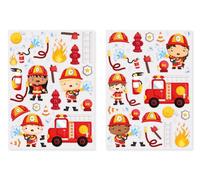 MÉGACRÉA Gommettes Pompiers 2 Planches différentes 80 pièce