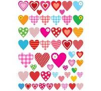 Gommettes pour enfant - Assortiment c urs - 2 planches - 108 pièces G