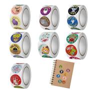 gommettes récompenses enfant 3500 pièces autocollants animaux colorés Ø25 mm stickers motivation école maison rouleaux stickers éducation positive