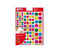 Apli Kids 13529 Pochette 6 feuilles de gommettes métallisées multicolores rondes (624 unités)