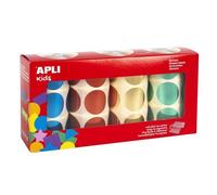 Gommettes Rond Métallisé 33 Mm Rouleaux Jaune Bleu Rouge Vert - Apli Agipa