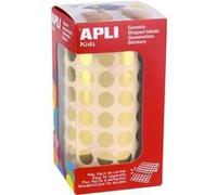 Gommettes - Ronde - Or - Autocollante - 10,5mm - Rouleau de 5192 unités - Apli Kids