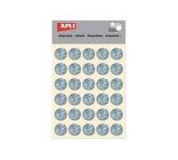 Gommettes rondes Ø 20 mm - Holographique Argent x 90