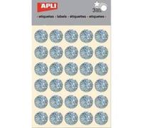 APLI Kids Gommettes rondes 11810 Ø 20 mm holographiques Argent – 3 feuilles, 90 pièces