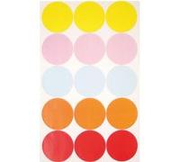 Gommettes rondes - Assortiment couleurs pastel - 4 planches - 60 pièces MULTICOLORE G