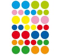 Gommettes rondes de 3 à 4,5 cm x 102 pièces