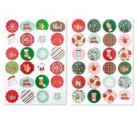Gommettes rondes Noël de 3 à 3,5 cm 48 pièces