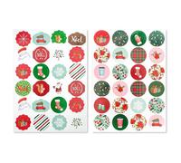 Gommettes rondes Noël de 3 à 3,5 cm 48 pièces