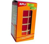 APLI 12477 - Gommettes Carrées en rouleau - Couleur : Rouge - Dimension : 15x15 mm