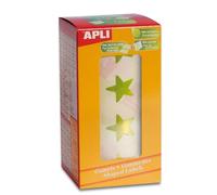 Apli Kids 12051 Rouleau de 1416 gommettes étoiles jaune métallisé