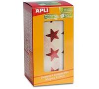 Apli Kids 12053 Rouleau de 1416 gommettes étoiles rouge métallisé