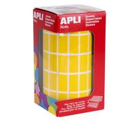 Gommettes Rouleau - Rectangle 2x1cm - Jaune X 3 540 - Apli Agipa