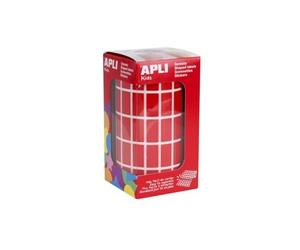 Gommettes rouleau - Rectangle 2x1cm - Rouge x 3 540 - APLI AGIPA