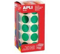 Apli kids Gommettes en rouleau 12050 – Rondes métallisées Ø 20 mm 1 770 pièces Vert
