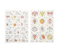 Gommettes signes astrologiques - 150 pièces - de 0,3 à 4,5 cm - stickers astres, autocollants multicouleur astrologie, diy scrapbooking