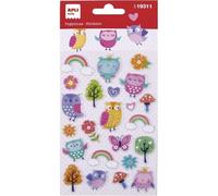 Gommettes - Stickers - Animaux - Hiboux - 23 Pièces - Apli Kids