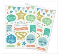 Gommettes - Super prof - Maître d'école - 78 pièces - Loisirs créatifs - 2 planches