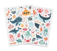 Gommettes monde sous-marin, 0,3 à 7,5 cm x 128 pcs Multicouleur