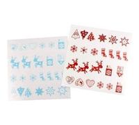 Gommettes transparentes Noel rouge/blanc/bleu - 48 pièces - de 2 à 3,5 cm MULTICOLORE G