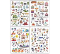 MÉGACRÉA Carnet de gommettes Les Vacances 0,7 à 5,5 cm 142