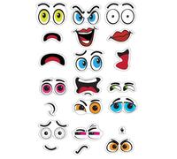 Gommettes Visages De 1 À 4 Cm 42 Pièces - Megacrea Diy