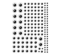 Gommettes Yeux Noir Et Blanc De 0,8 À 2 Cm 296 Pièces - Megacrea Diy
