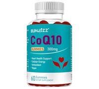 Gommeux CoQ10 300mg - 60 unités - à haute absorption - Saveur framboise - Sans GMO - Sans gluten - Coenzyme Q10 Gummies