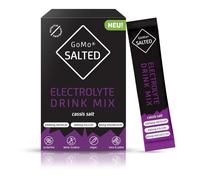 GoMo SALTED Hydration Aid | Électrolytes sans sucre et faible en calories | Absorption d'eau et hydratation plus rapides | 30 portions de sel alpin suisse I Bouton citron (30, cassis)