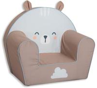 Gomoor Fauteuil Enfant Ours Gris avec des Oreilles, Housse Lavable | Pour chambre d'enfant, confortable et léger, rembourrage en mousse douce