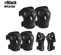 Gomoreon 6 Pièces/Ensemble Genouillères De Sécurité Pour Enfants Coudières Protège-Poignets Équipement De Protection Pour Enfants Pour Filles Garçons Cyclisme Patin - Type Black-S-For 2-7 Years Old
