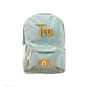 GOMOVING Personnalisé Sac a Dos Enfant, Broderie Petit Sac à Dos Bebe, Idee Cadeau Prenom Brodé Cartable Sac a Dos Enfant Maternelle Fille & Garcon, Original Cadeau Noel pour Fils et Filles (Vert)