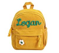 GOMOVING Sac à Dos Enfant avec Prénom Brodé, Jaune