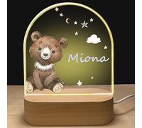 GOMOVING Veilleuse Bébé Led Personnalisée, Lampe Nominative Personnalisée avec Prénom, Cadeau Bapteme Garçon, Cadeau Nouveau né Garcon, Lampe Bebe Personnalisé, Cadeau Naissance Fille et Garçon