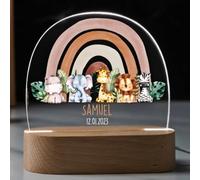 GOMOVING Veilleuse Personnalisée pour Bébé - Cadeau de Noël, Baptême, Naissance pour Garçons et Filles - Avec Noms et Dates