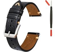 Gomvadr Bracelet de montre à détachement rapide en cuir, Bracelets de montre en cuir ciré, Bracelets de montre en cuir de veau italien, Bracelet de rechange pour homme ou femme 16 18 19 20 21 22 mm
