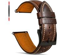 Gomvadr Bracelet de montre en cuir à libération rapide, style vintage, tanné à l'huile, pour hommes et femmes, 16 mm, 18 mm, 19 mm, 20 mm, 21 mm, 22 mm, 24 mm, 22mm-XXL, Cuir, Pas de gemme