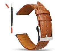 Gomvadr Bracelet de montre en cuir gaufré avec motif crocodile - Pour homme et femme (16 mm, 18 mm, 20 mm, 22 mm, 24 mm), 24mm, Cuir