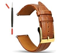 Gomvadr Bracelet de montre en cuir gaufré avec motif crocodile - Pour homme et femme (16 mm, 18 mm, 20 mm, 22 mm, 24 mm), 24mm, Cuir