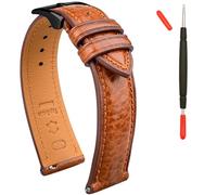 Gomvadr Bracelet de montre en cuir tanné végétal - Bracelet de rechange à libération rapide - 16 18 19 20 21 22 mm, 22mm, Cuir, Pas de gemme