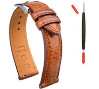 Gomvadr Bracelet de montre en cuir tanné végétal - Bracelet de rechange à libération rapide - 16 18 19 20 21 22 mm, 19mm, Cuir, Pas de gemme