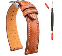 Gomvadr Bracelet de montre en cuir tanné végétal - Bracelet de rechange à libération rapide - 16 18 19 20 21 22 mm, 18mm, Cuir, Pas de gemme