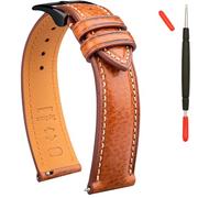Gomvadr Bracelet de montre en cuir tanné végétal - Bracelet de rechange à libération rapide - 16 18 19 20 21 22 mm, 19mm, Cuir, Pas de gemme