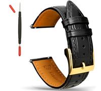 Gomvadr Bracelets de montre en cuir avec motif alligator embossé, bracelets de montre de rechange à verrouillage rapide avec motif crocodile pour homme et femme (16mm, 18mm, 20mm, 22mm, 24mm), 20mm