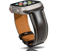 Gomvadr Bracelets en cuir compatibles avec Apple Watch 38 mm, 40 mm, 41 mm, 42 mm, 44 mm, 45 mm, 49 mm, bracelet en cuir à l'huile de cire pour hommes Ultra série 9 8 7 6 5 4 3 2 1, 42mm 44mm 45mm