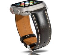 Gomvadr Bracelets en cuir compatibles avec Apple Watch 38 mm, 40 mm, 41 mm, 42 mm, 44 mm, 45 mm, 49 mm, bracelet en cuir à l'huile de cire pour hommes Ultra série 9 8 7 6 5 4 3 2 1, 49mm Ultra1 Ultra2