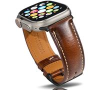 Gomvadr Bracelets en cuir compatibles avec Apple Watch 38 mm, 40 mm, 41 mm, 42 mm, 44 mm, 45 mm, 49 mm, bracelet en cuir à l'huile de cire pour hommes Ultra série 9 8 7 6 5 4 3 2 1, 42mm 44mm 45mm